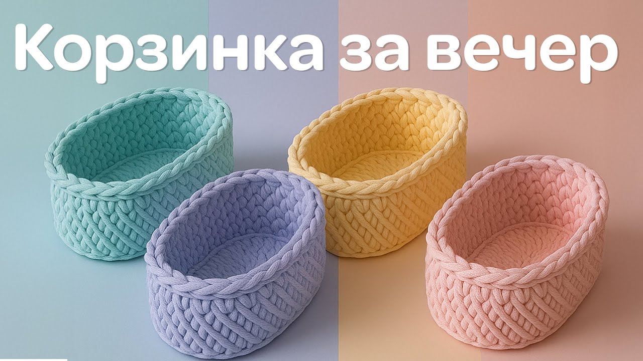 Овальная КОРЗИНА 🧺ВЯЗАНИЕ КРЮЧКОМ
