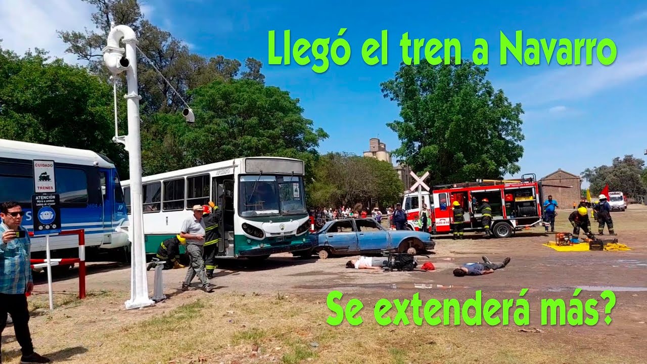 LLEGAMOS A NAVARRO LINEA BELGRANO SUR-LUEGO DE 44 AÑOS -SIMULACRO DE ACCIDENTE- -ANUNCIAN EXTENSION