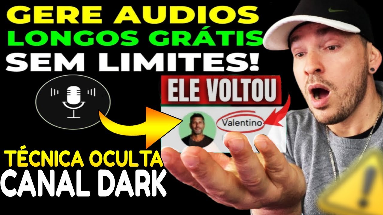 ✅ 🚨 ESSA IA FAZ NARRA&Ccedil;&Atilde;O LONGA ILIMITADA com Voz do Valentino e Adams! 100% FREE! Viral para Canal