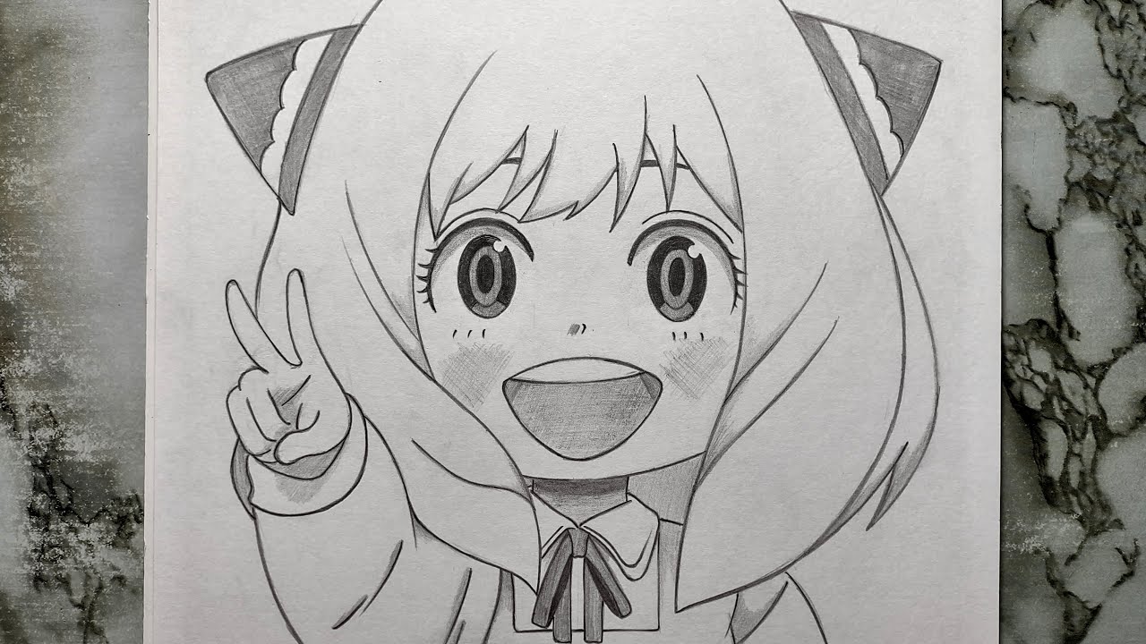 كيفية رسم آنيا فورجر من انمي عائلة الجاسوس | تعلم رسم آنيا فورجر خطوة بخطوة