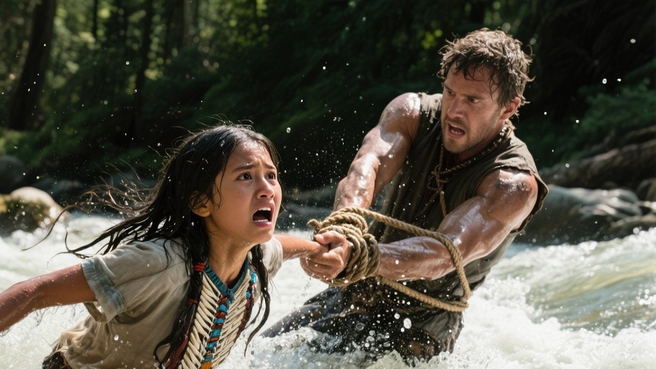 Young Apache Falls Into the Rapids—A Prisoner Breaks Free and Dives In to Save Her | Emotional