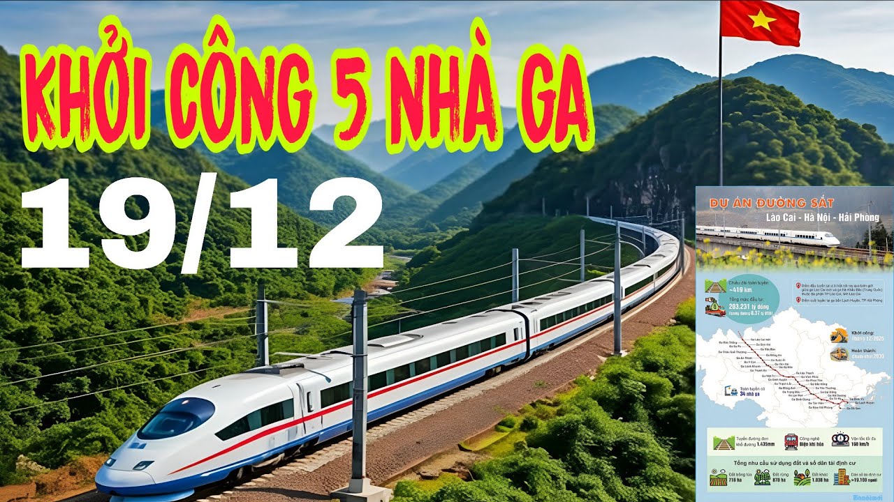 Khởi công 5 nhà ga trên tuyến đường sắt Lào Cai - Hà Nội - Hải Phòng