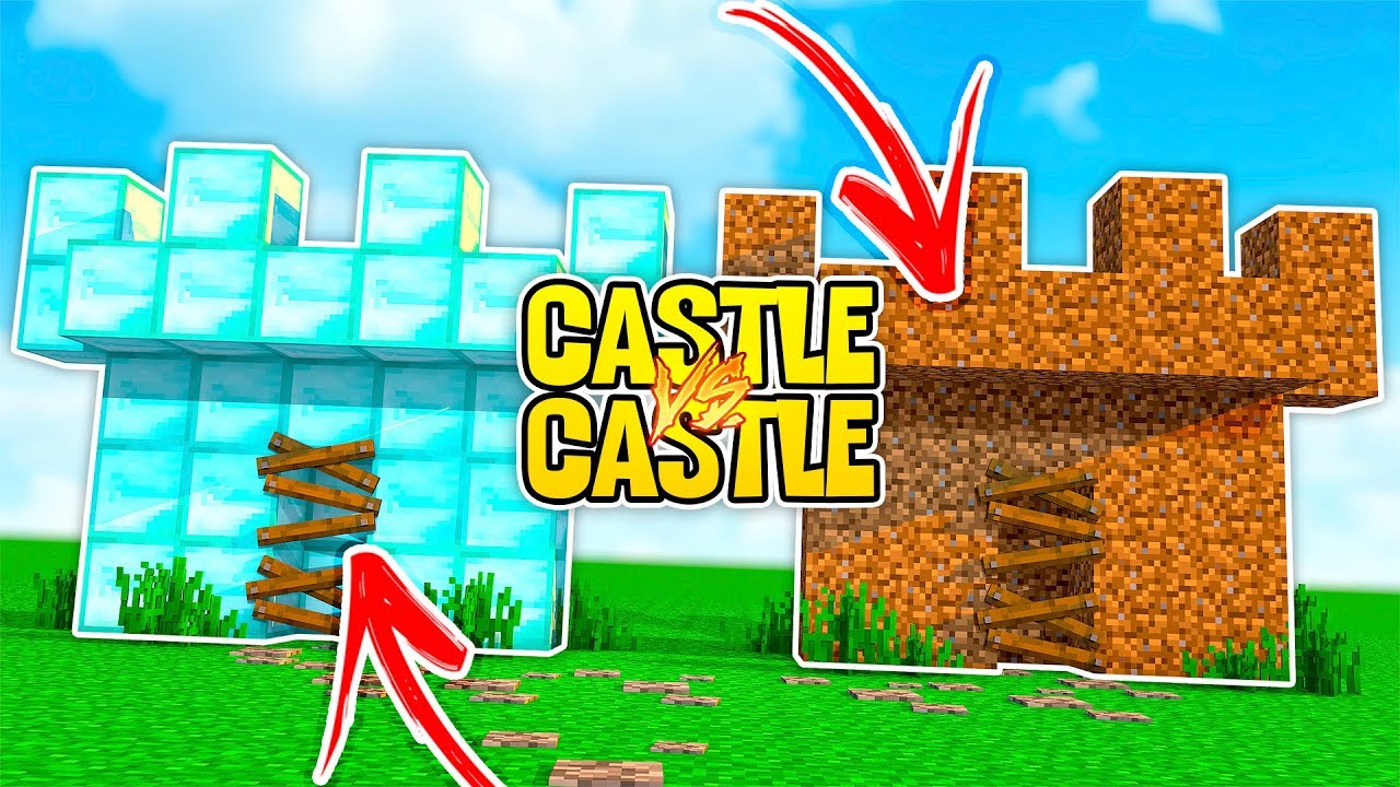 NOOB DIRT CASTLE VS PRO DIAMOND CASTLE! - Noob Vs Pro Castle Challenge