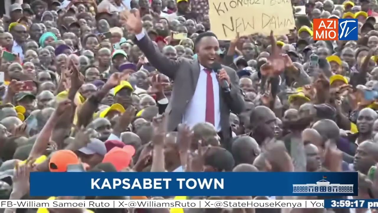 EXPOLISIVE: 'HARAMBEE...TUTAM!' Crowds In A Frenzy Chant In Nandi In Support of Ruto's Re-Election