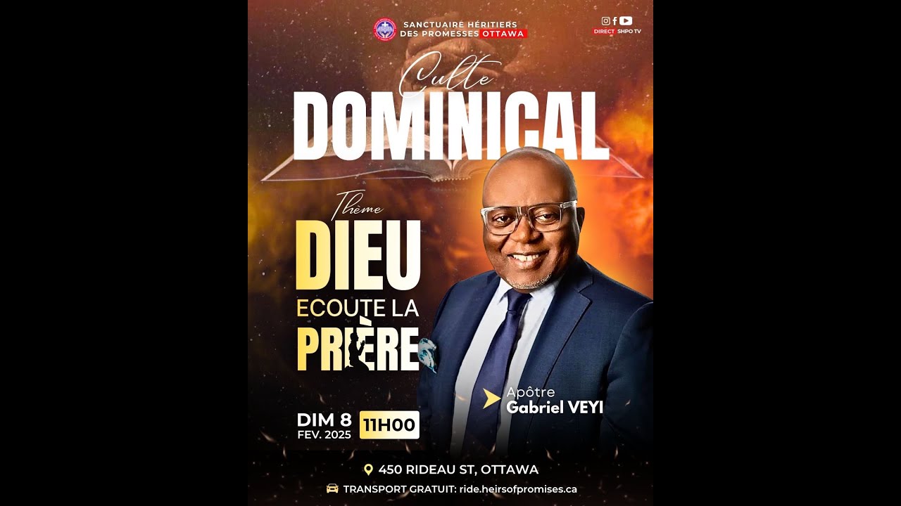 CULTE DOMINICAL  : DIEU ECOUTE LA PRIÈRE -  APÔTRE GABRIEL VEYI