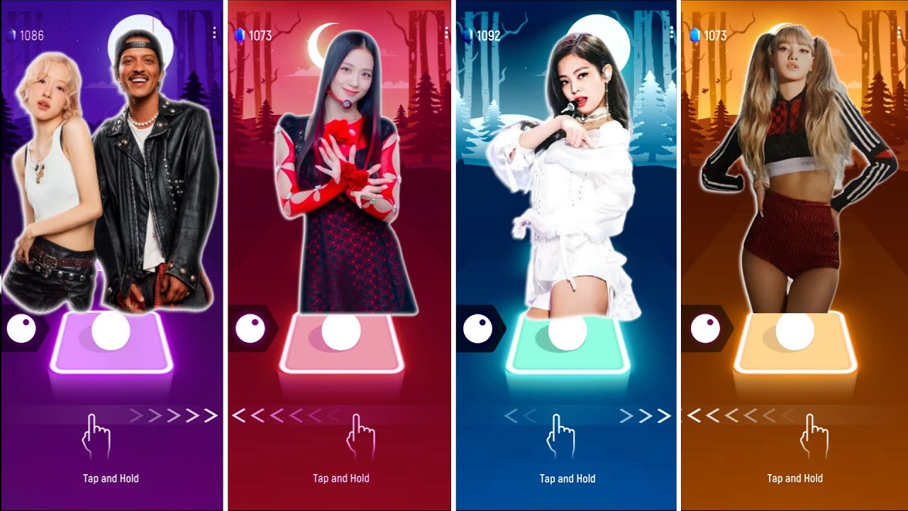 Rose Bruno Mars Apt vs Lisa Money Dance vs Jisoo Flower vs Jennie Solo BLACKPINK in Tiles Hop Hero
