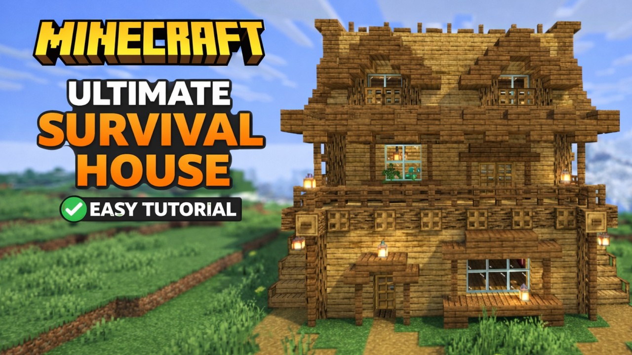 Minecraft Ultimate Survival House Tutorial | Easy Starter Base (Step-by-Step)