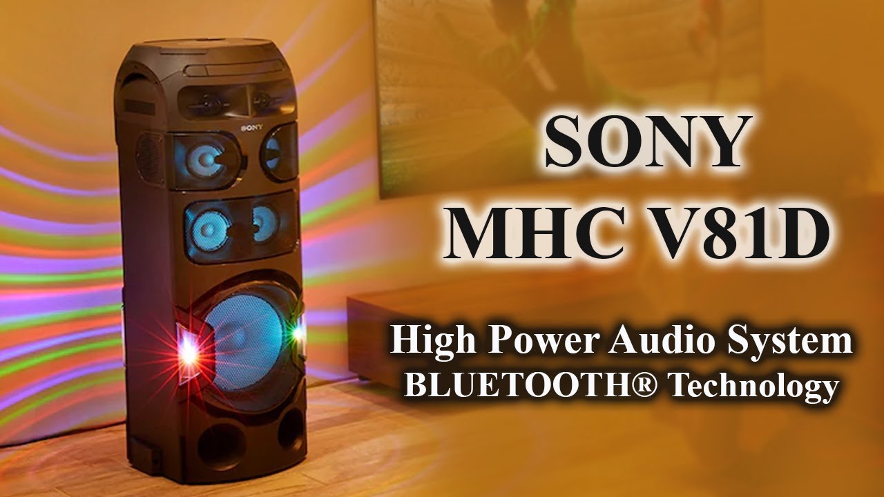 Sony MHC-V81D Bluetooth Hi-Fi Music System | All-In-One High Power Stereo System | Box Speaker