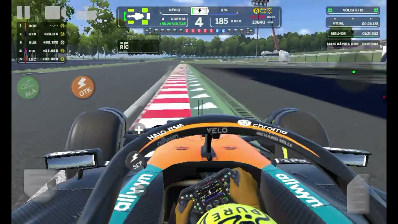 F1 AlA Mobile GP Racing  GP de Hungaroring Hungria onboard Norris 15 voltas