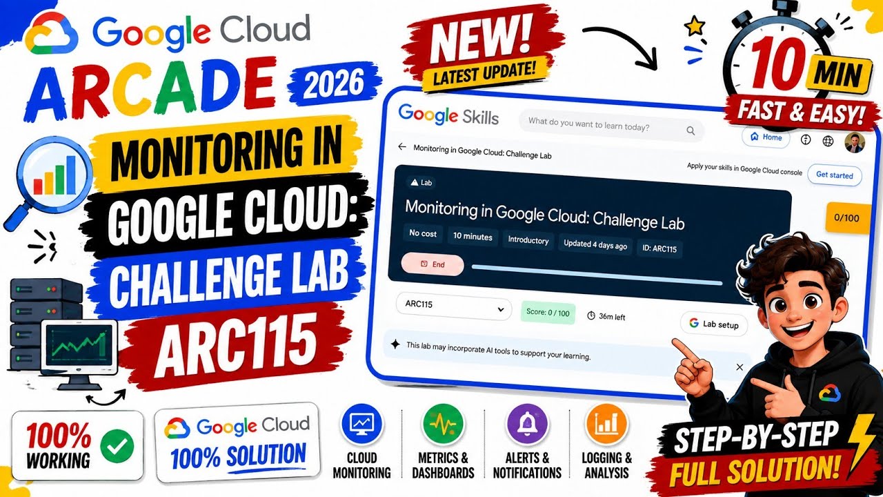 Monitoring in Google Cloud: Challenge Lab | #ARC115 #qwiklabsarcade2026 