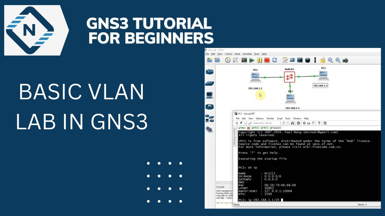 Базовая лабораторная работа VLAN в GNS3 | Лаборатории CCNA и CCNP
