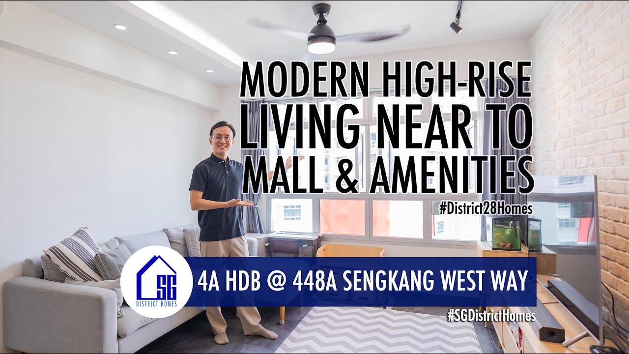 448A Sengkang West Way: 4A HDB Renovated, Modern High Rise Living Near to Seletar Mall & Amenities