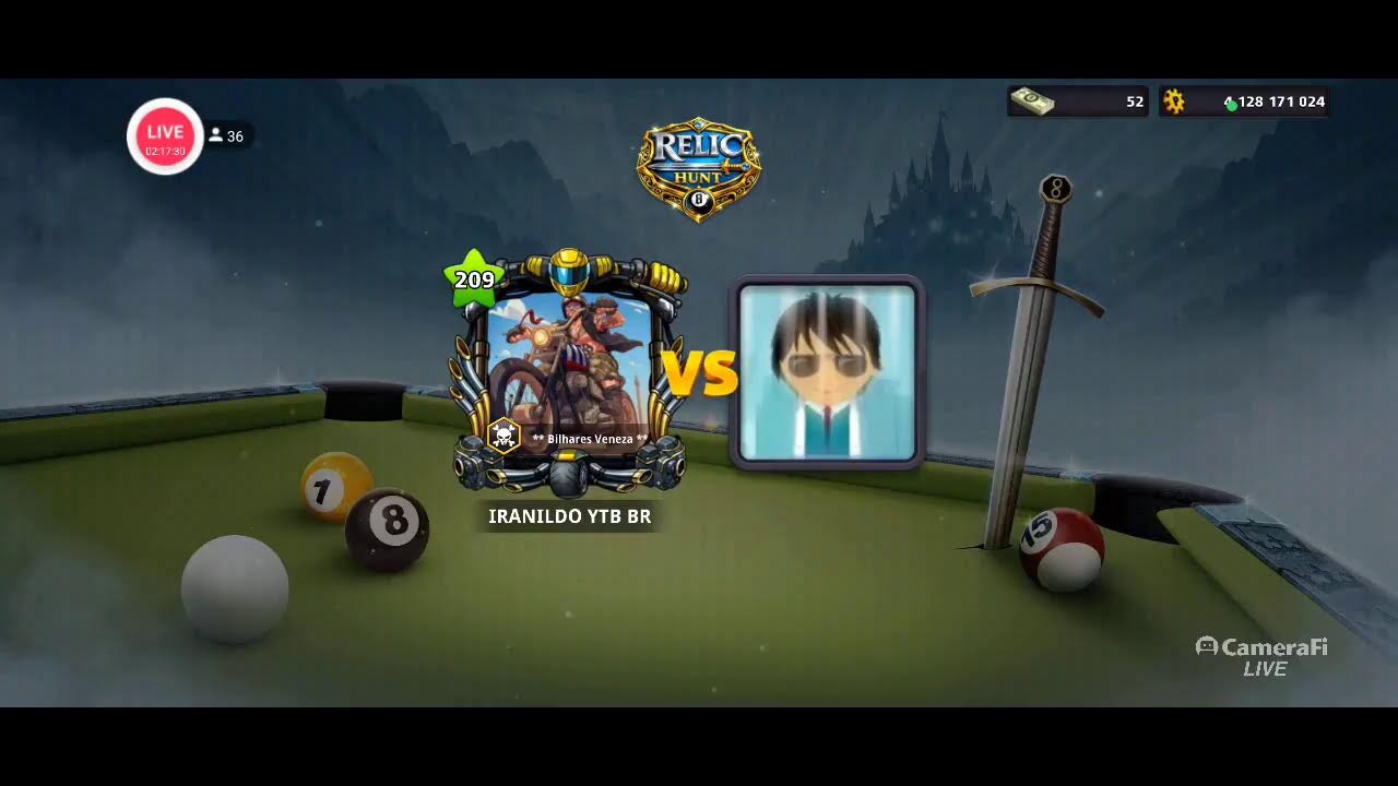 IRANILDO 8 BALL POOL AO VIVO