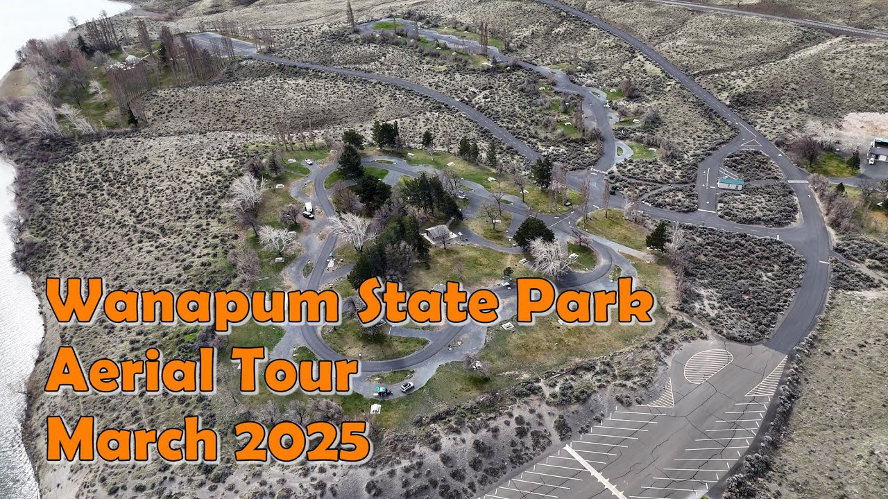 Aerial Tour of Wanapum State Park Campground at Vantage Washington