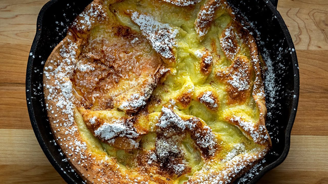 Apple Dutch Baby Pancakes Recipe! (Sliced Apple Skillet Pancakes)