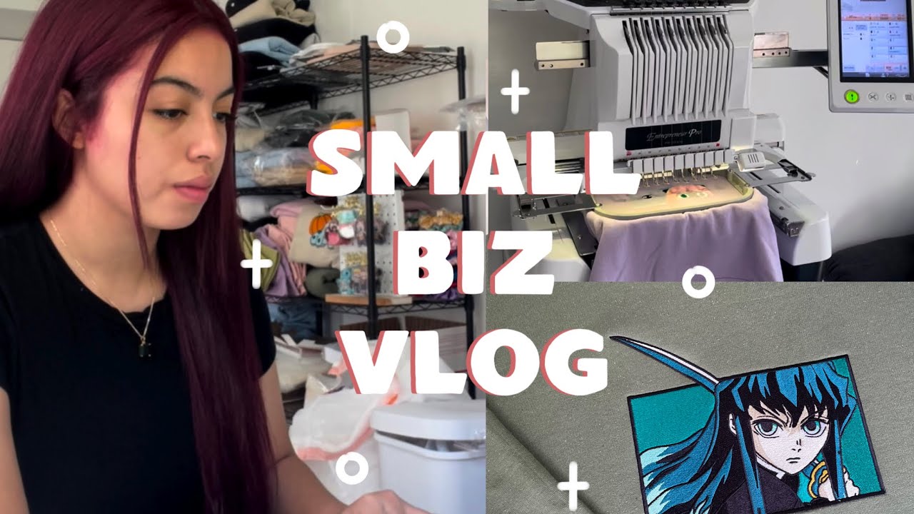 life as a small business owner + embroidery shop studio vlog 1