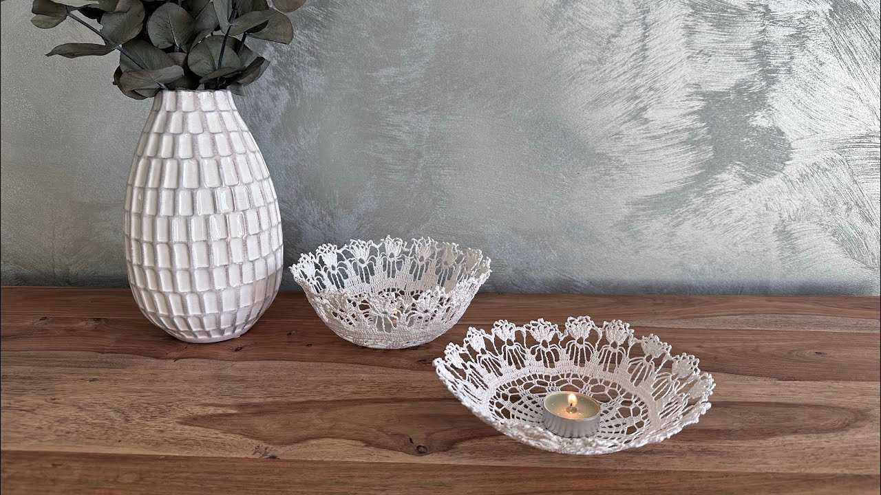 Deco Ideas From Doily Crochet, Recycled Doily Crochet, Deko Idee Aus Omas Häkeldeckchen