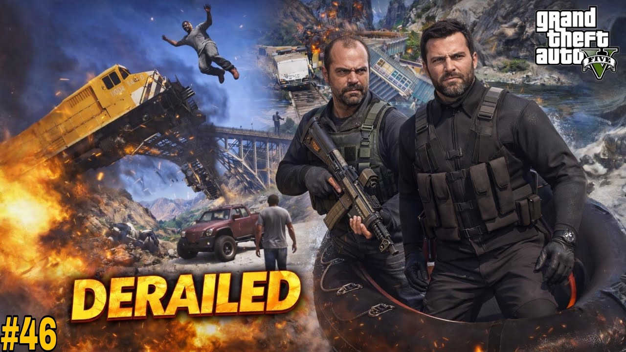 GTA 5 DERAILED 💥 | Michael & Trevor Ka Sabse Dangerous Train Heist Mission 😱🔥|| HINDI VOICE ||
