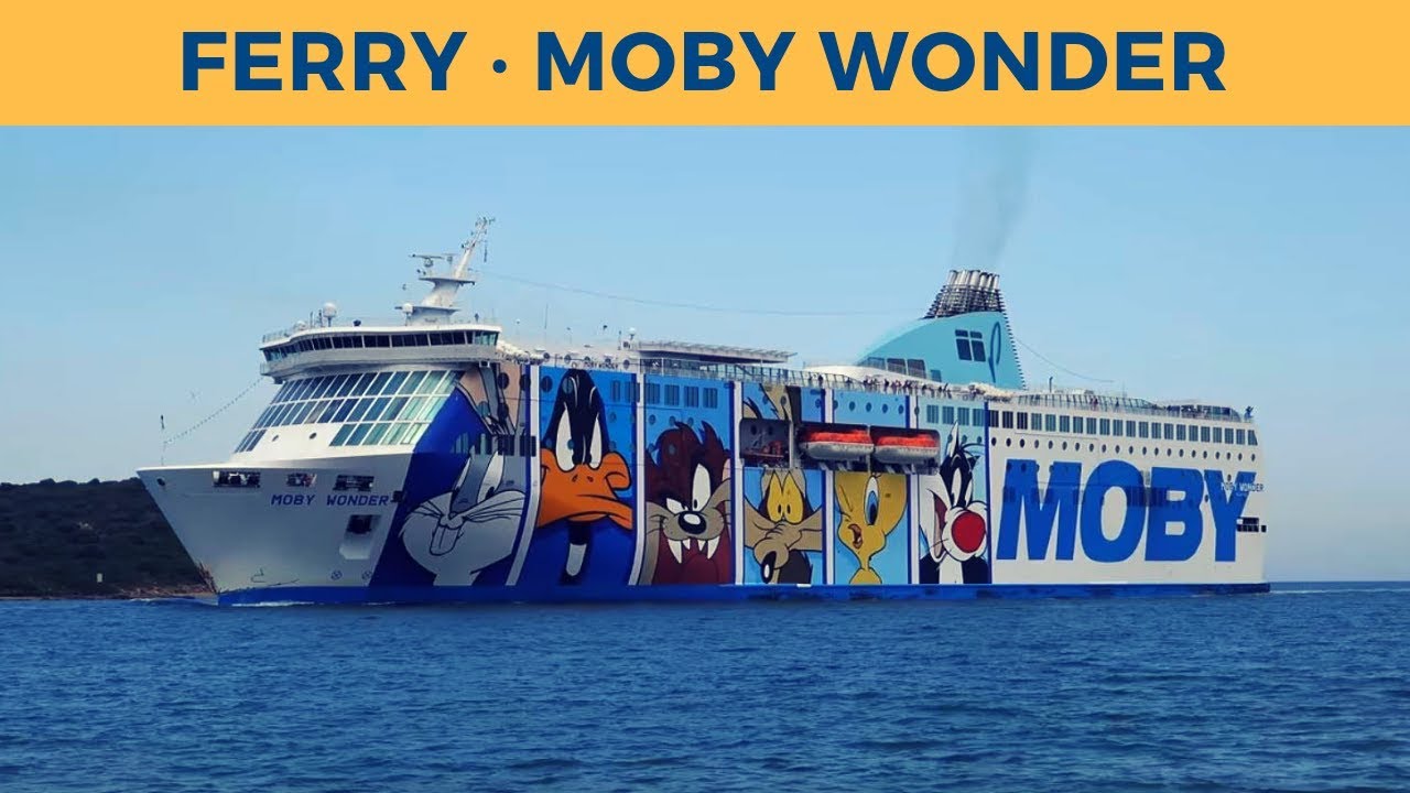 Arrival of ferry MOBY WONDER in Olbia (Moby Lines)