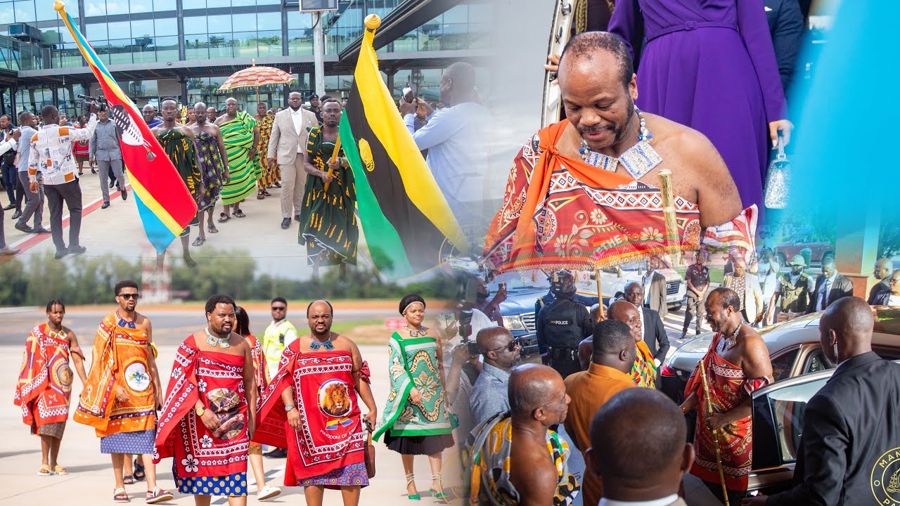 King Mswati III touches down at Prempeh International Airport, Kumasi