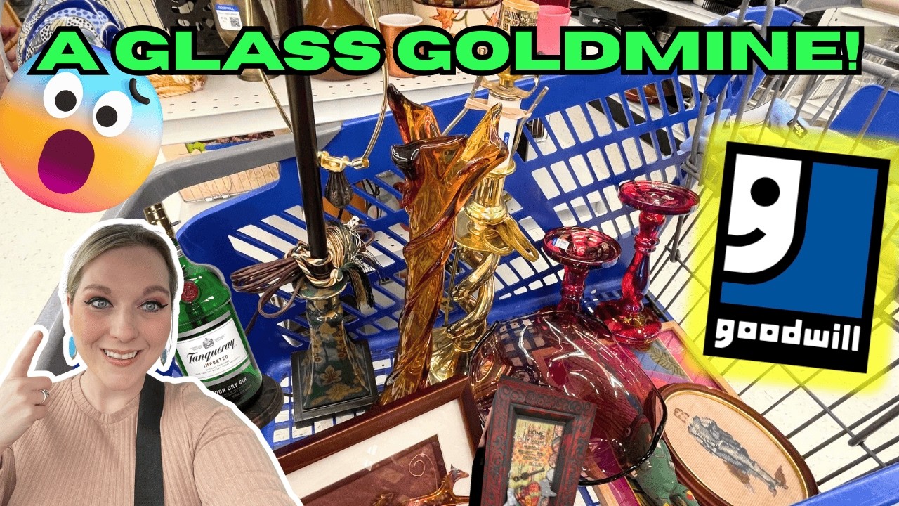 The Shelves Did Not Disappoint At This GOODWILL! So Much Great GLASS!💥Thrift With ME!💥+HAUL