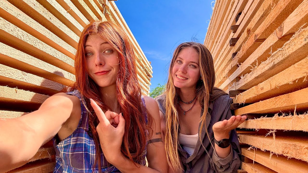 Her and me VS a mountain of lumber
