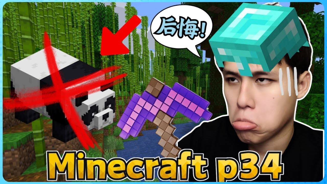 Minecraft 新手玩家的生存实况！！我后悔尝试养熊猫了！( 我的世界 ) 第三十四集