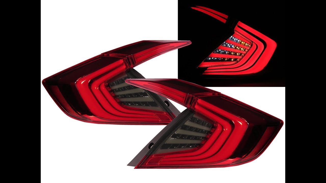 CrazyTheGod CIVIC MK10 2016-present Sedan LED Tail Rear Light Red/Smoke for HONDA