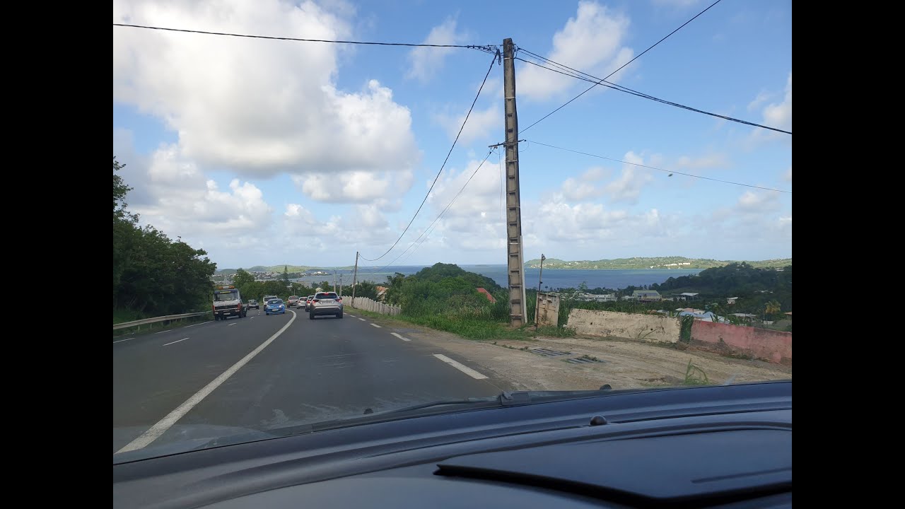 Trajet Le Lamentin jusqu'à Sainte-Marie, direction nord de la Martinique.