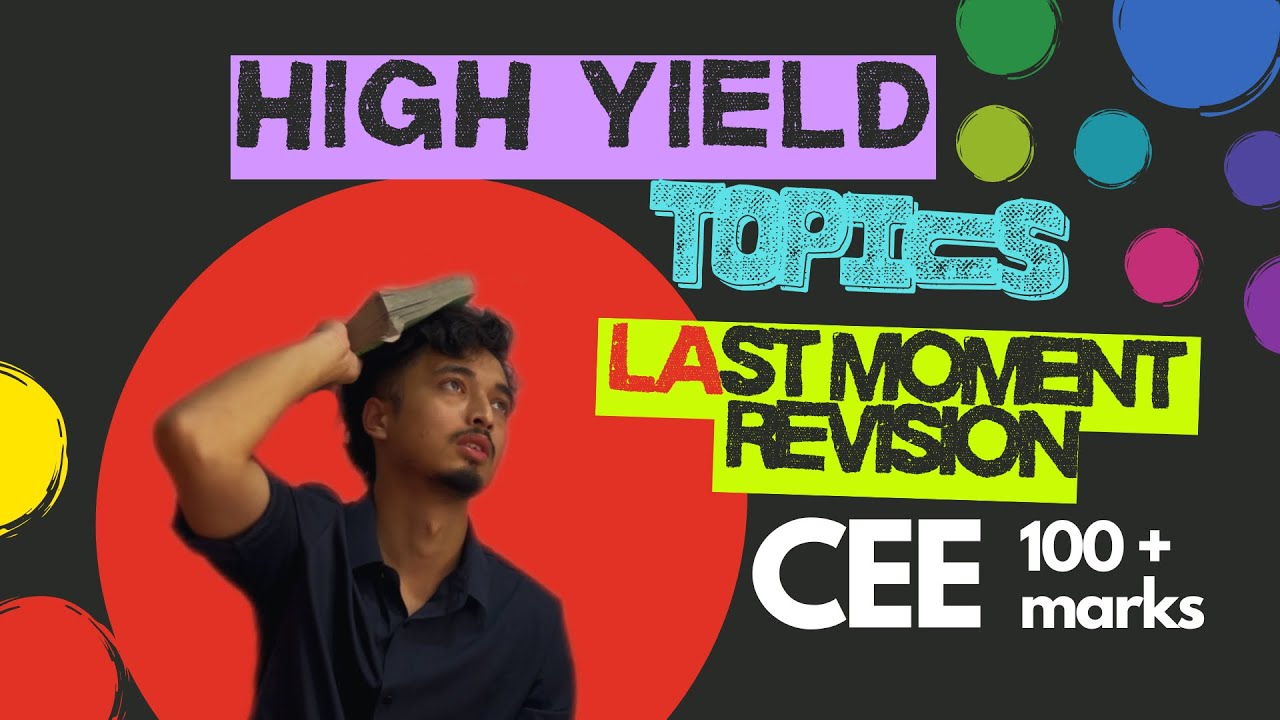 MUST WATCH High yield topics to Revise | Last 15 days Motivation | How to PASS CEE 