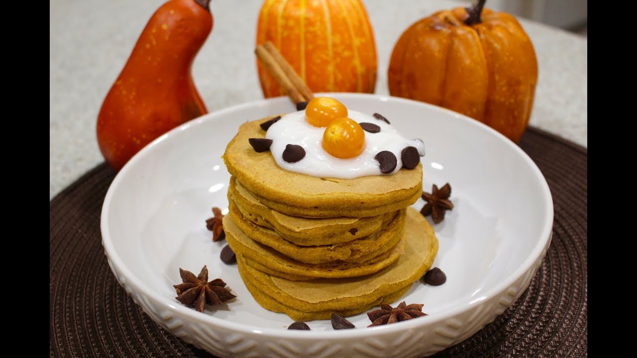 PANCAKES  (HOTCAKES)DE CALABAZA | AHUYAMA O ZAPALLO | veganos, sin gluten