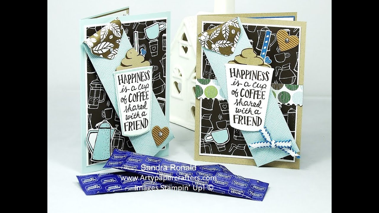 How to add a Coffee Sachet to your Coffee Cafe Cards - SandraR Stampin' Up! Demonstrator Independent