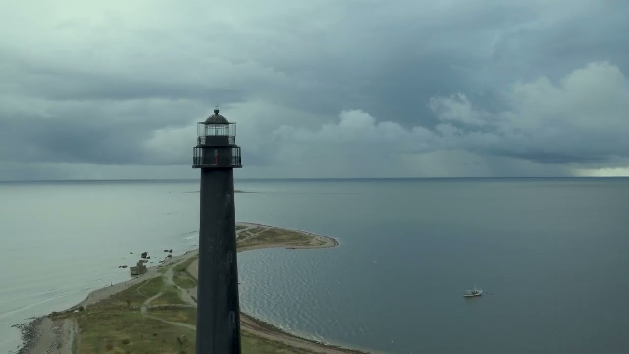 Saaremaa island, Panga cliff, Sorve demi-island and Angla mills Aerial 4k video