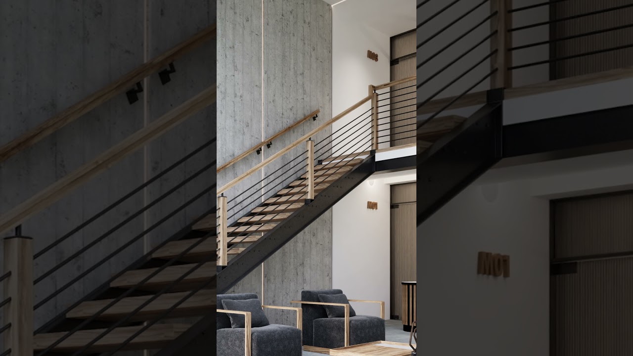 Our 6484 Modern Handrail paired with 7.1.1 Horizontal Bars