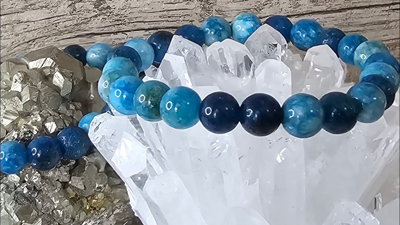 🔴 LIVE Mesmerizing Blue Apatite Bracelet 💎 Spinning Gemstone ASMR 4K | Luxury Crystal Jewelry