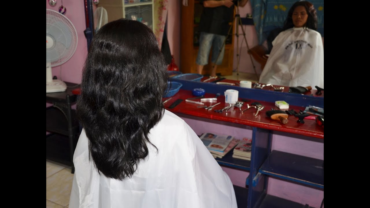 Extreme short hair cut girl