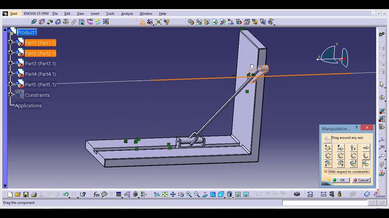 catia v5 assembly and simulation ##44 (rotation and transmission)