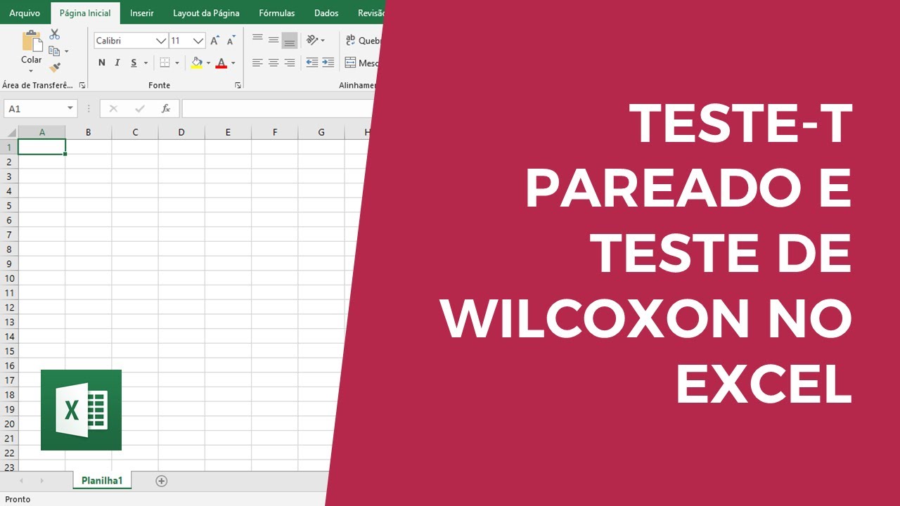 Teste-t pareado e teste de Wilcoxon no Excel