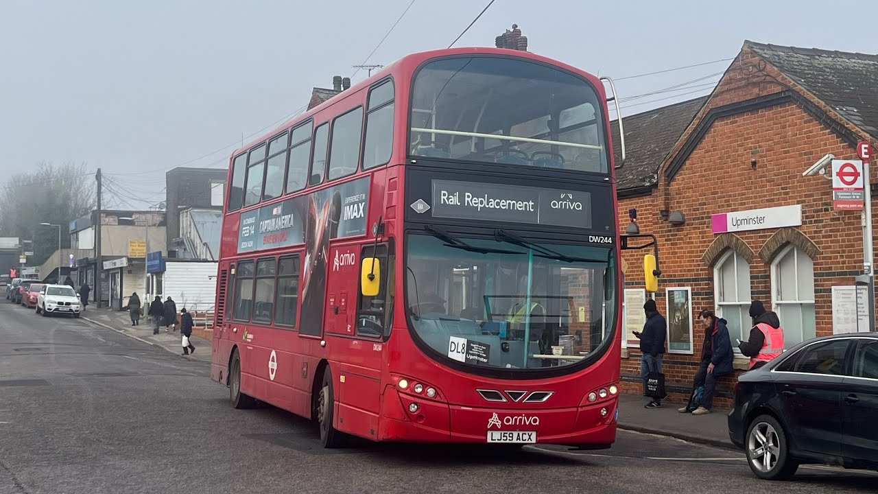Full Route Visual | Arriva London / District Line DL8: Barking to Upminster | DW244 (LJ59ACX)