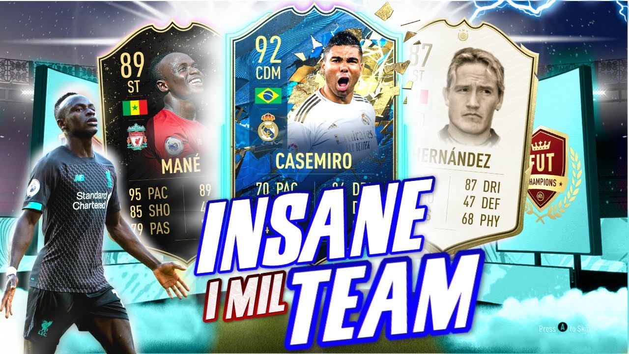 SWEATY 1 MILLION COIN TEAM FIFA 20 w/ TOTS CASEMIRO! FIFA 20 1 MILLION COIN SQUAD BUILDER