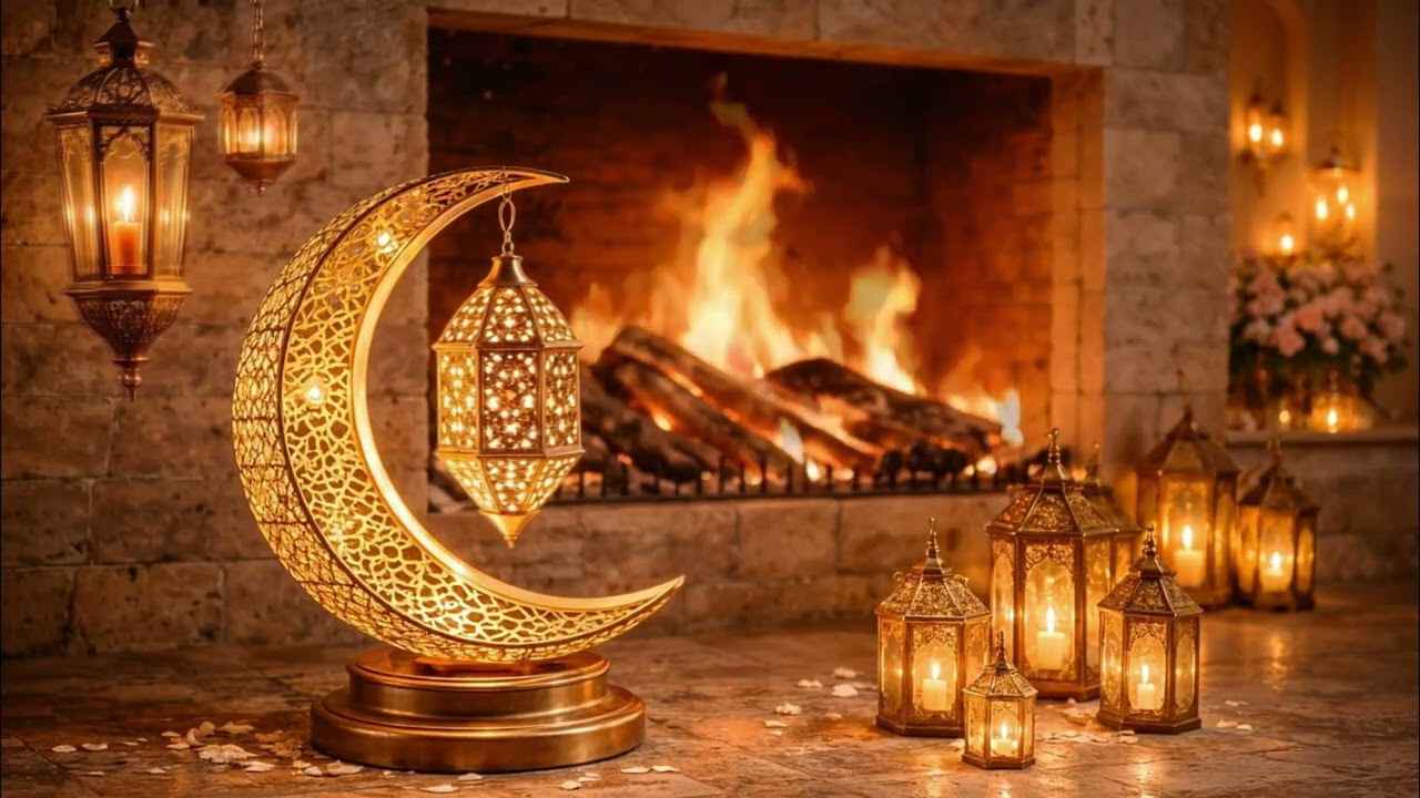 Ramadan Fireplace Sounds (2 Hours) | Crackling Fire • No Music • 4K