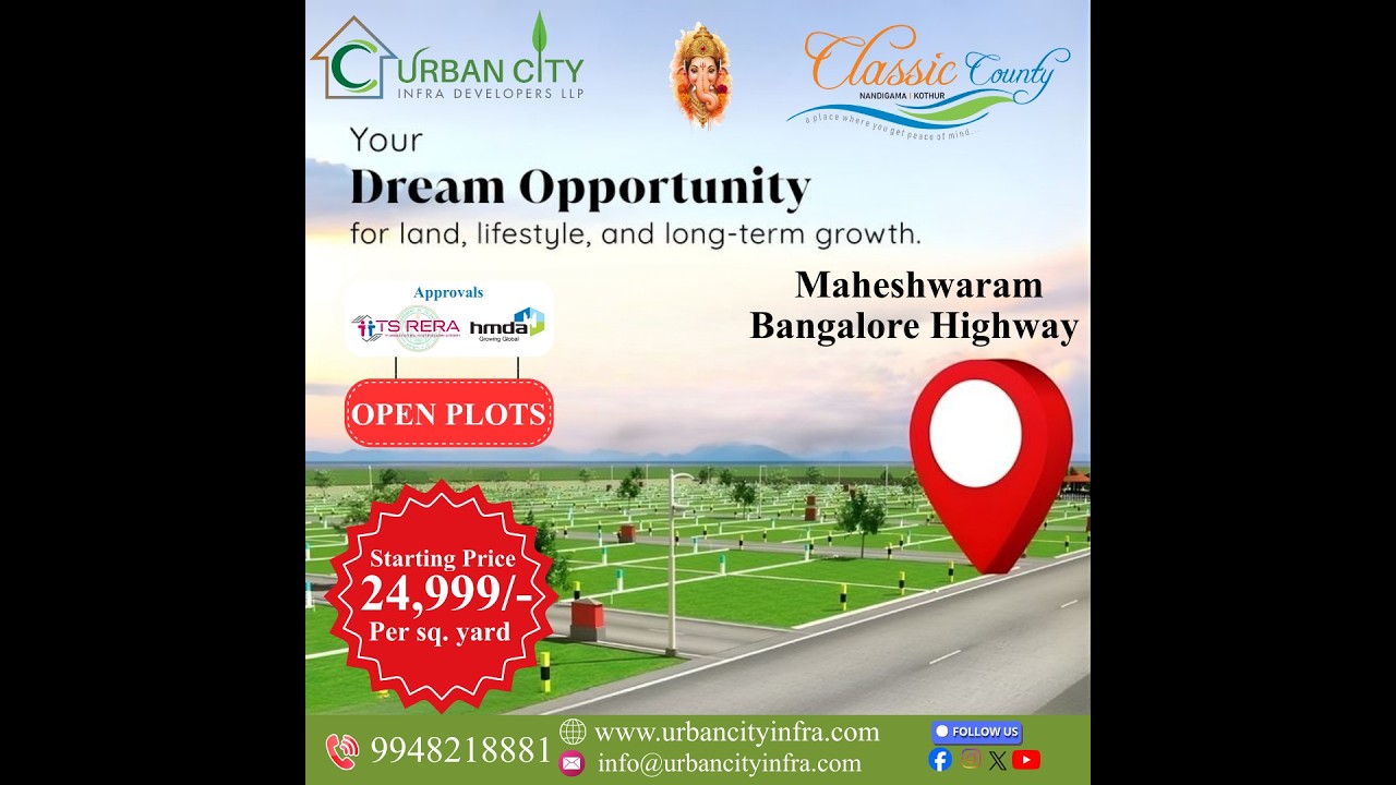 Classic County | Invest in Your Future: Open Plots at Maheshwaram | Open plots in Bangalore Highway