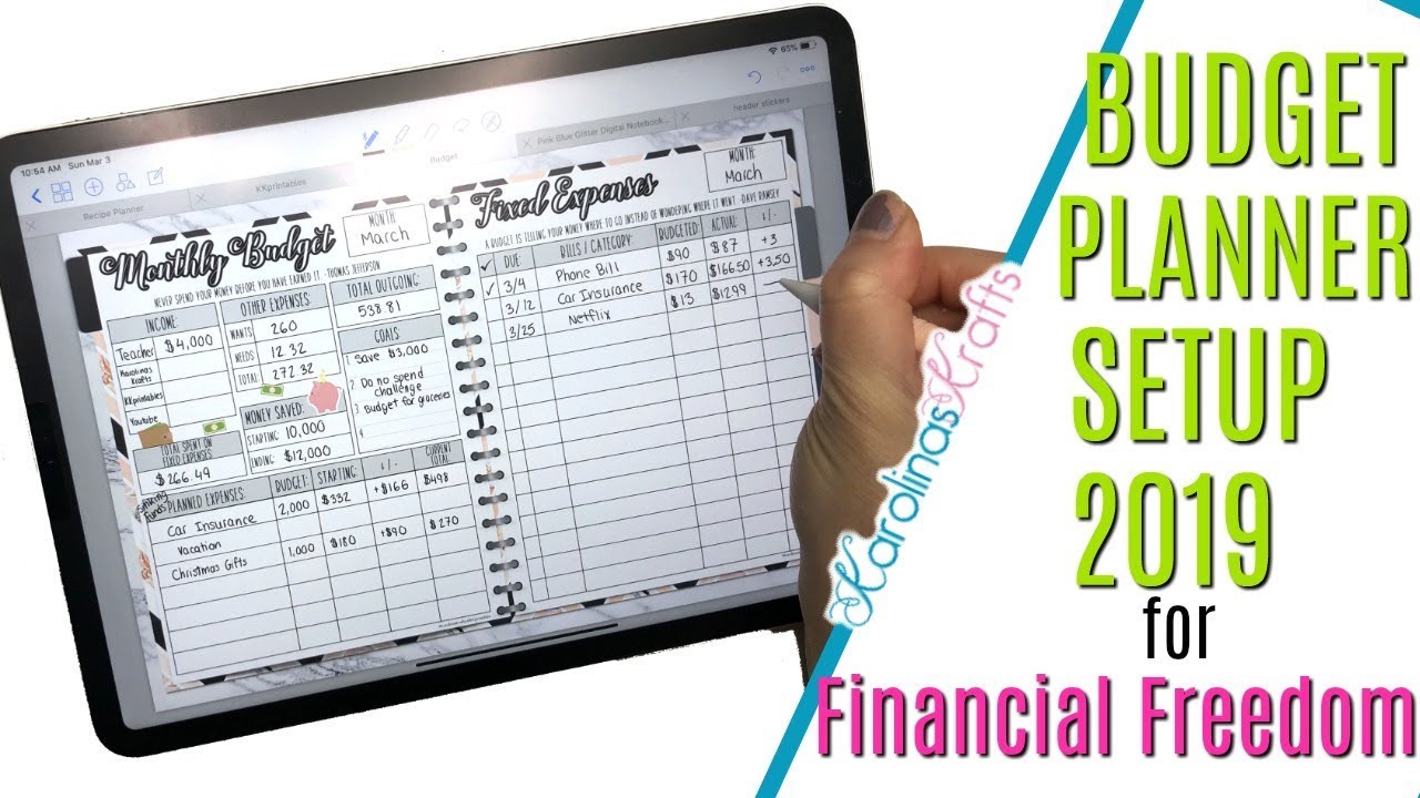 Budget Planner Setup 2019 in my Digital Planner on iPad Pro, How to Budget for Financial Freedom