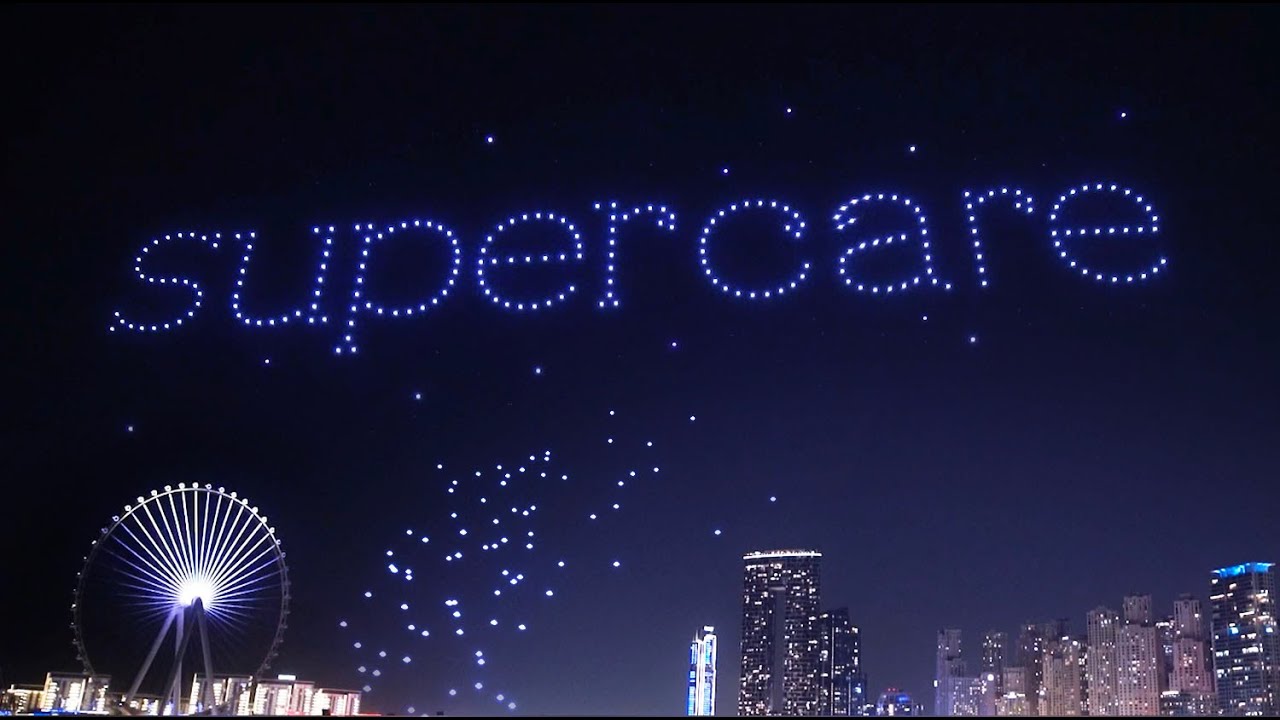 300 Drone Light Show at Dubai JBR for Supercare & Revive Collagen | DroneXshow