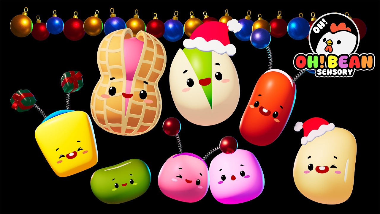 Christmas Dancing Party | Color Learning | 4K60FPS | Visual Stimulation Animation | Oh! Bean Sensory