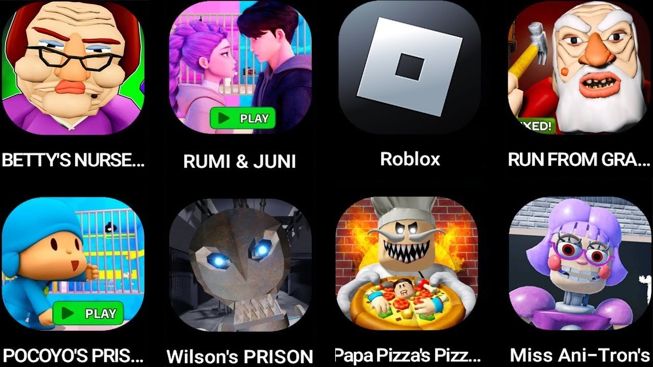 ROBLOX,EVIL GRANDMA!,RUN FROM GRANDPA!,SIREN COP'S PRISON!,Roblox,SIMON SPLANKI'S,Bob the Dentist!..