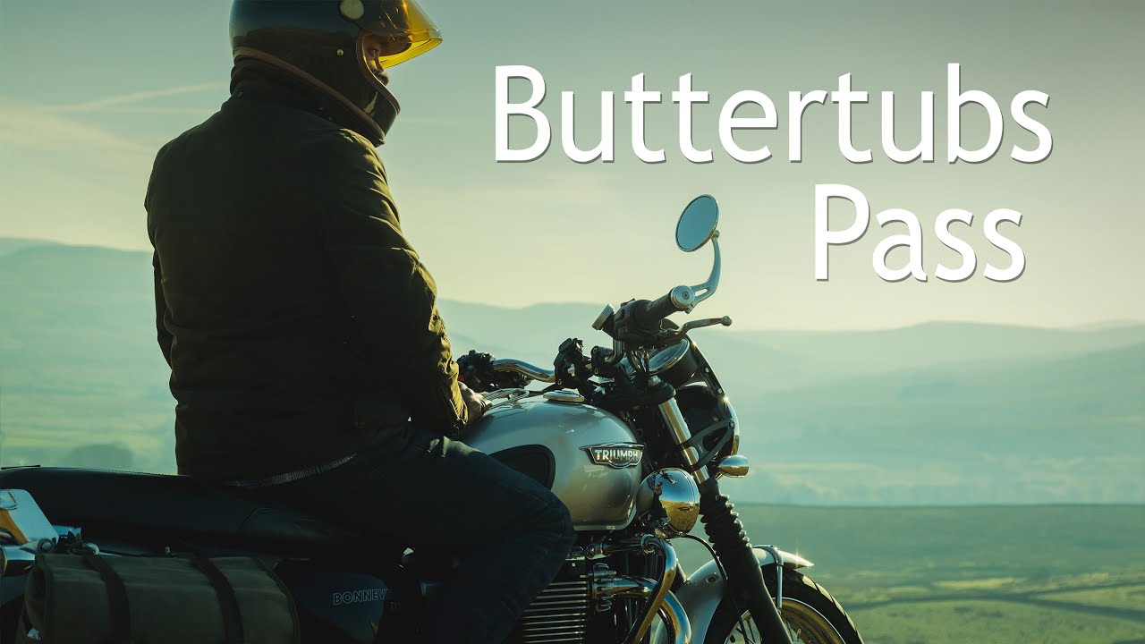 Riding a Triumph Bonneville T120 over Buttertubs Pass in Yorkshire