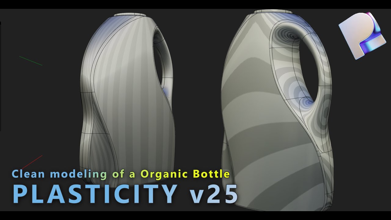 Clean modeling of a Organic Bottle | Studio | Plasticity 2025 | Data on Patreon.