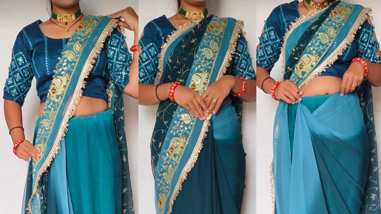 How to make perfect pleats viral Rajputi saree draping tutorial/do tightly saree drape & slim look✨