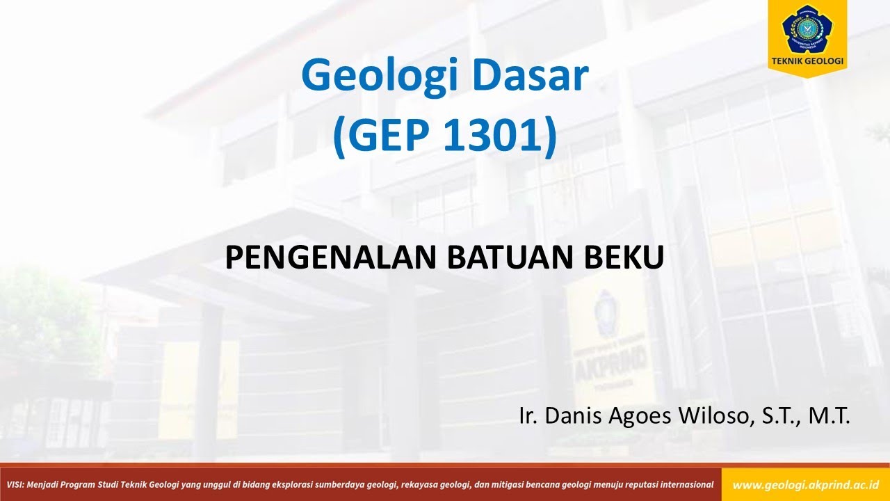 Materi Geologi Dasar Pertemuan ke 5 Pengenalan Batuan Beku